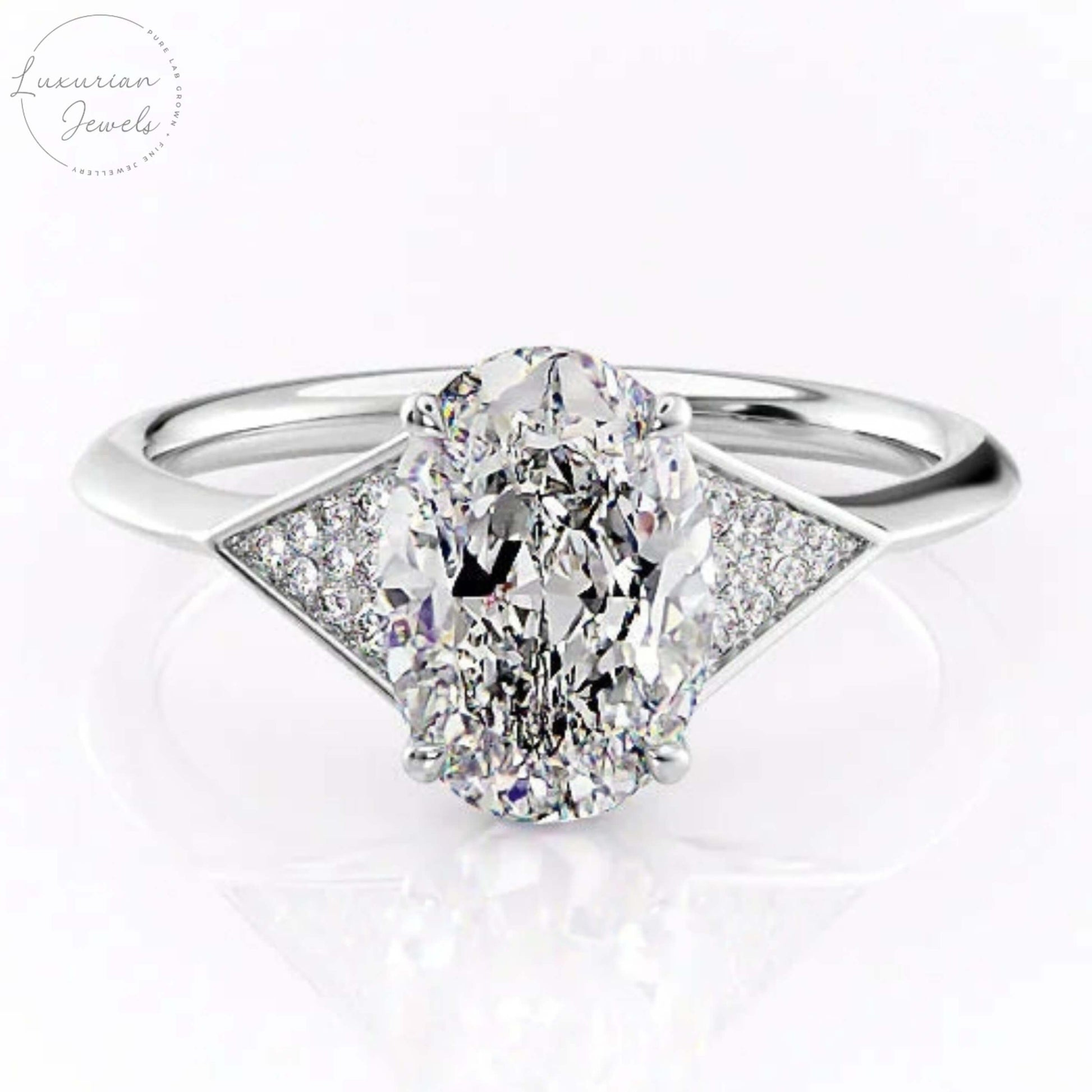 Oval Cut Diamond Triangle Shape Ring