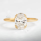 Oval Cut Lab Made Diamond Engagement Ring