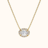 Oval Cut Moissanite Necklace in 14k Gold