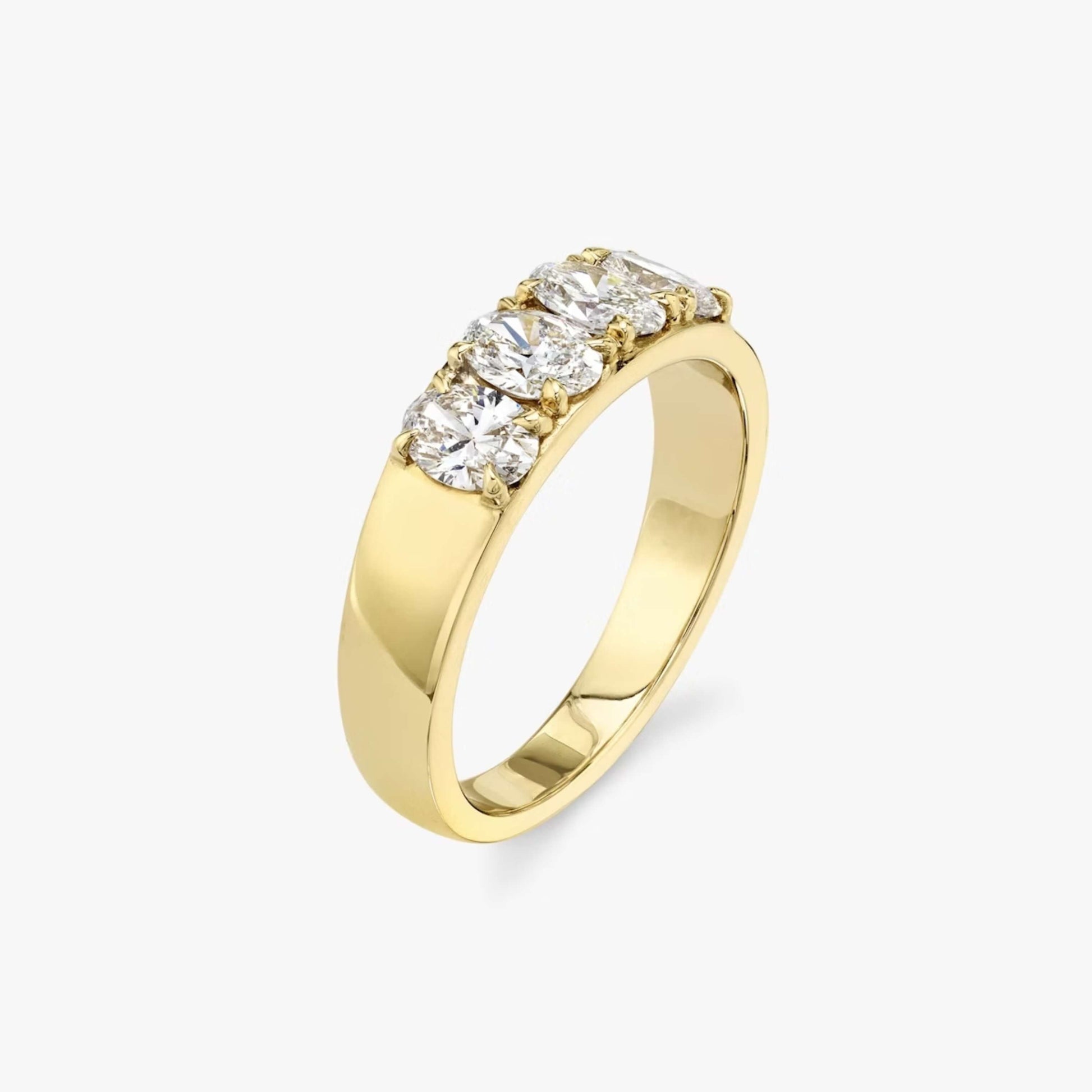 Oval Diamond Half Eternity Band