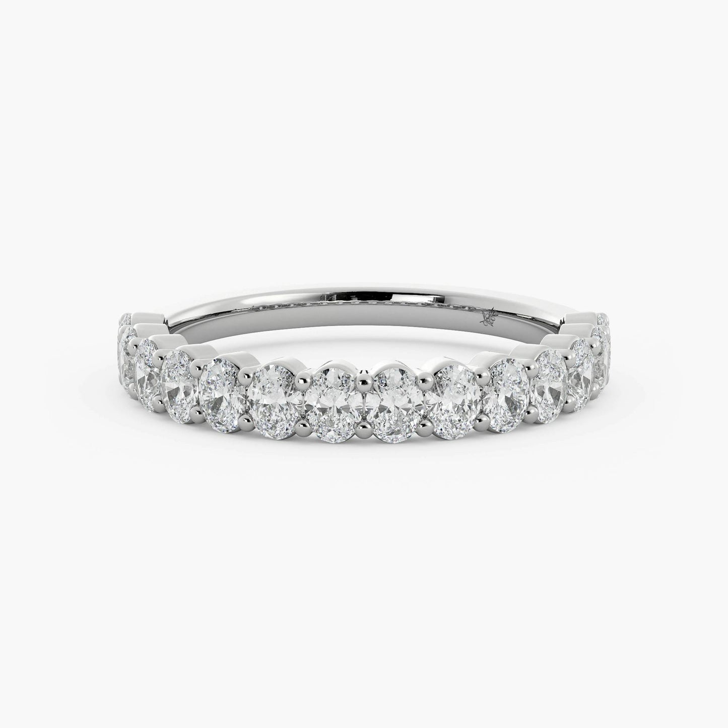 Oval Diamond Half Eternity Stacking Ring