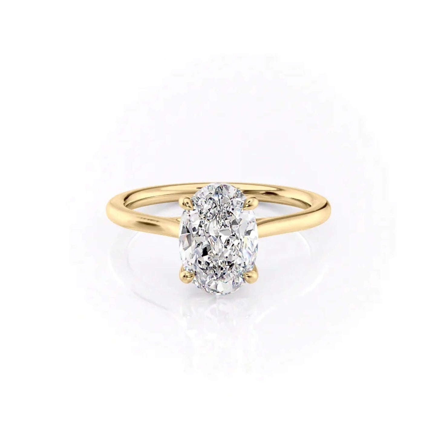 Oval Diamond Simple Engagement Ring