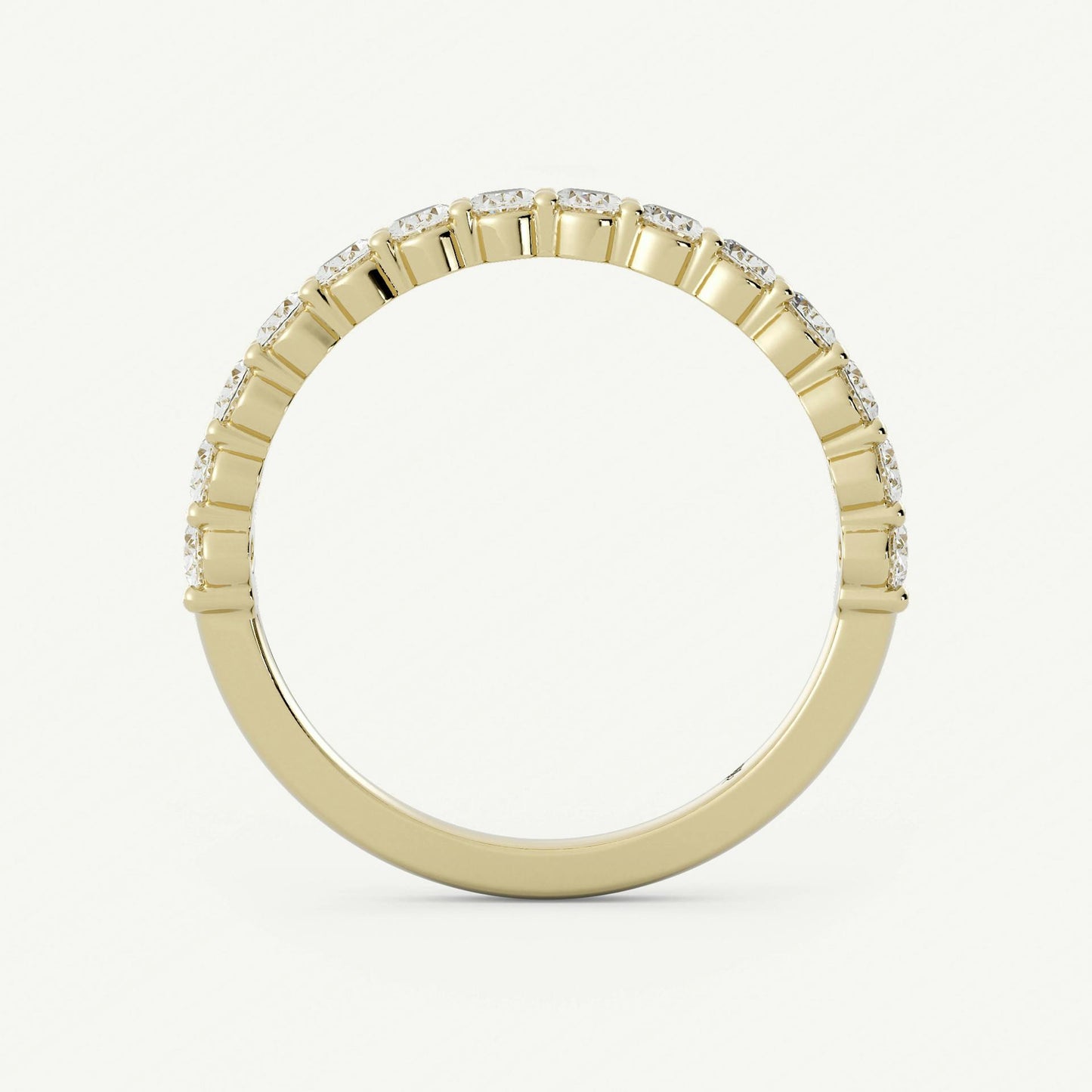 Oval Lab Created Diamond Wedding Band