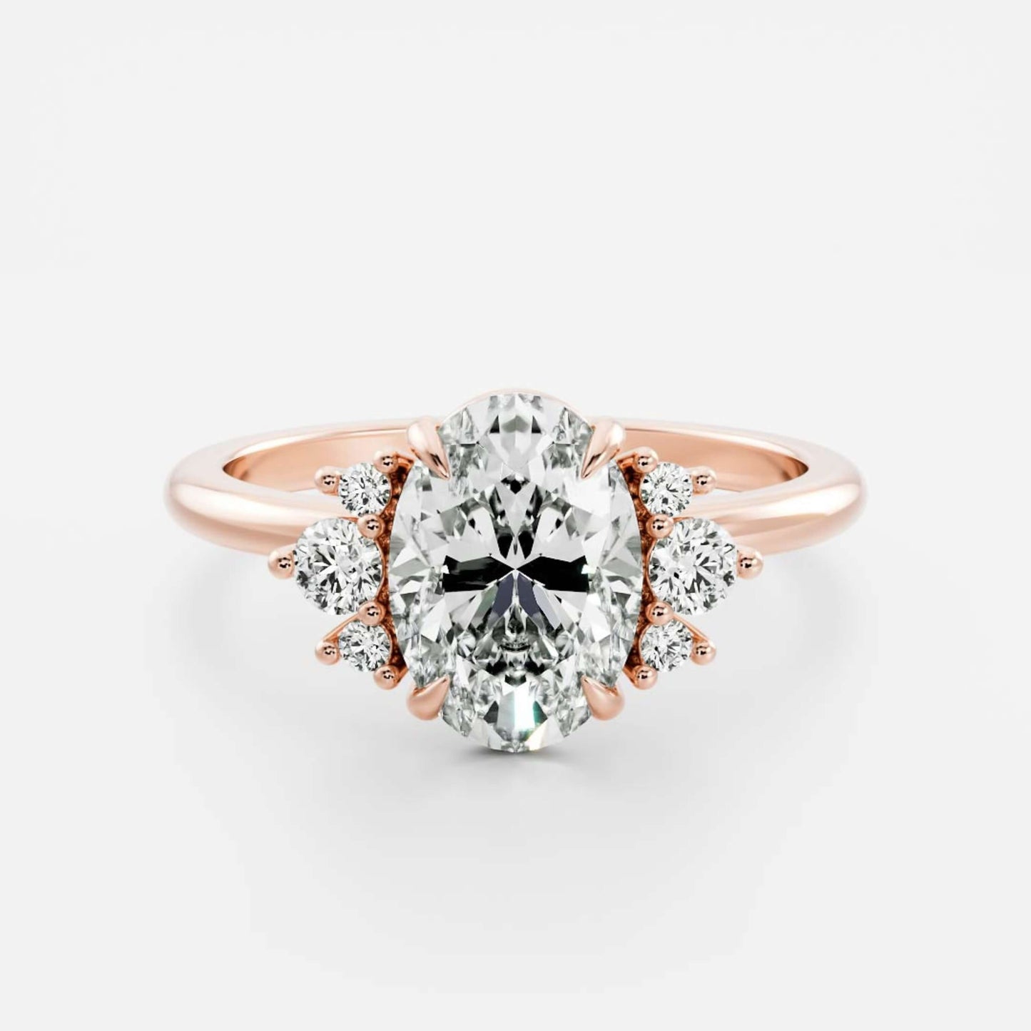 Oval Lab Diamond Solitaire Accent Ring