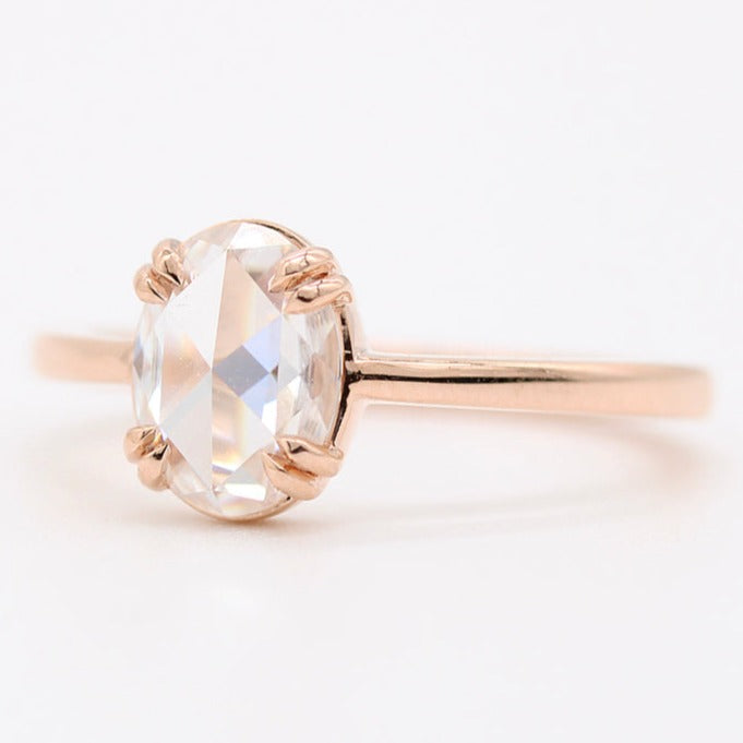 Oval Rose Cut Diamond Ring