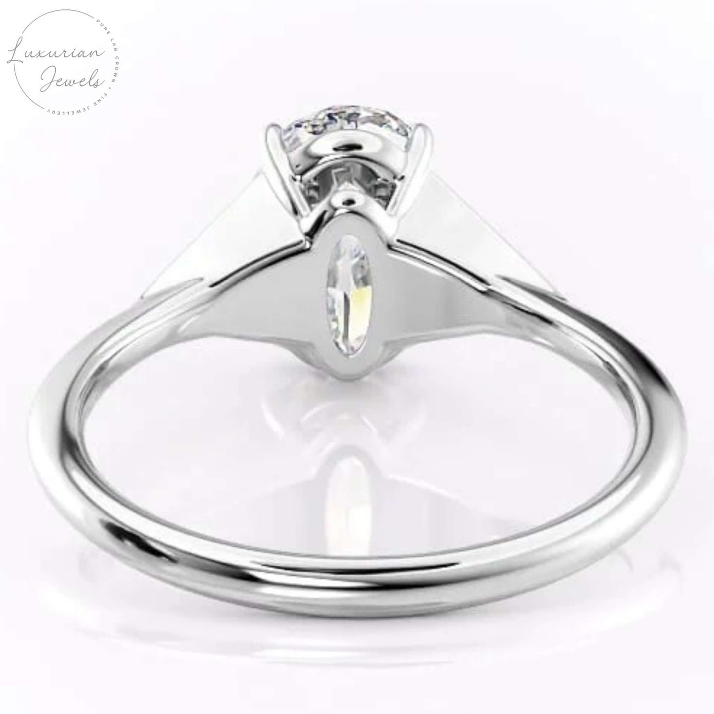 Oval Shape Diamond Triangle Ring