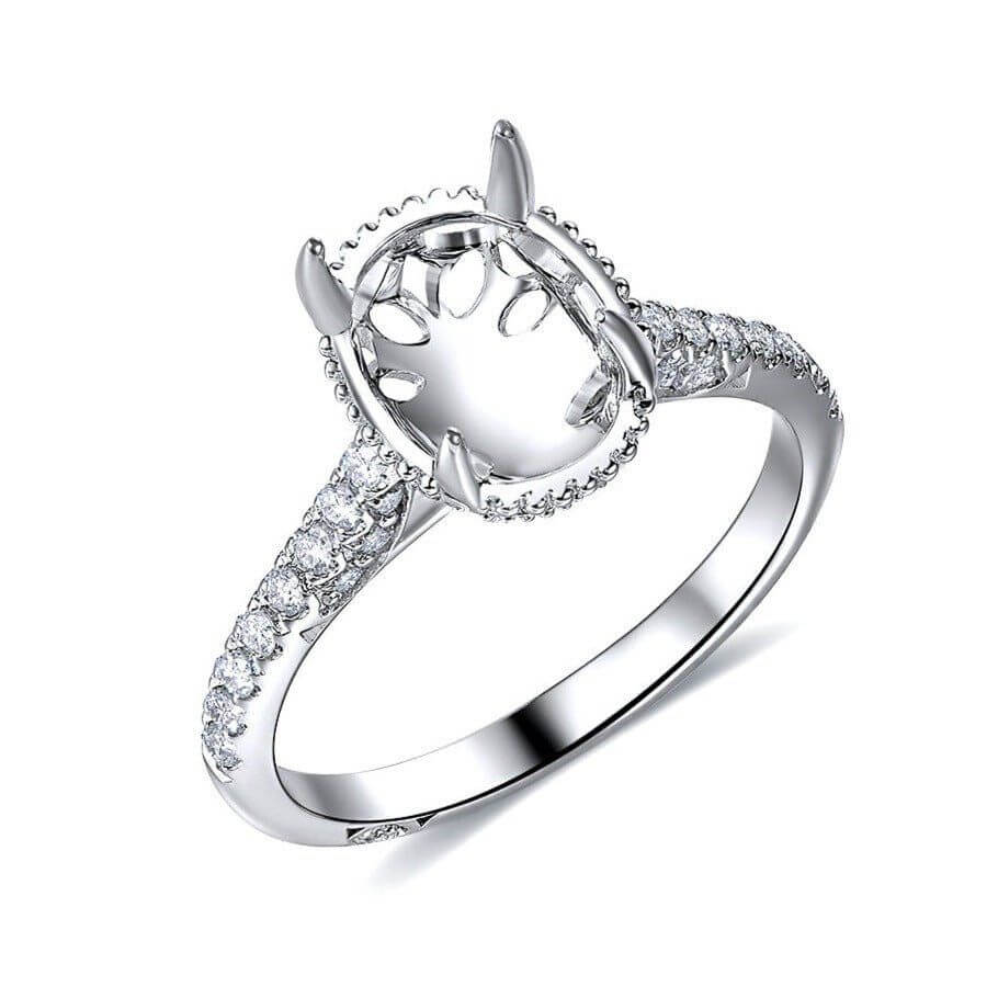 Oval Shape Semi Mount Ring