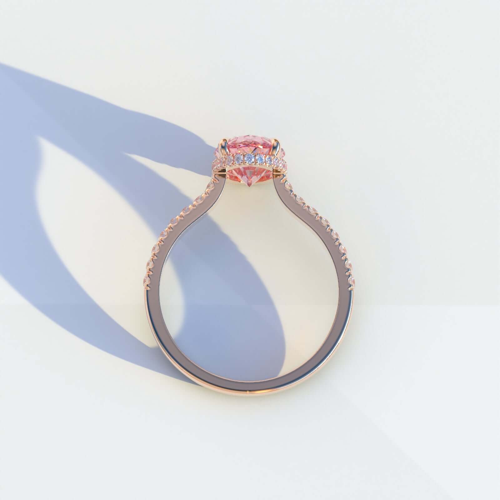 Oval Shaped Pink Diamond ring