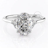 Oval Cut Side Three Stone Engagement Ring