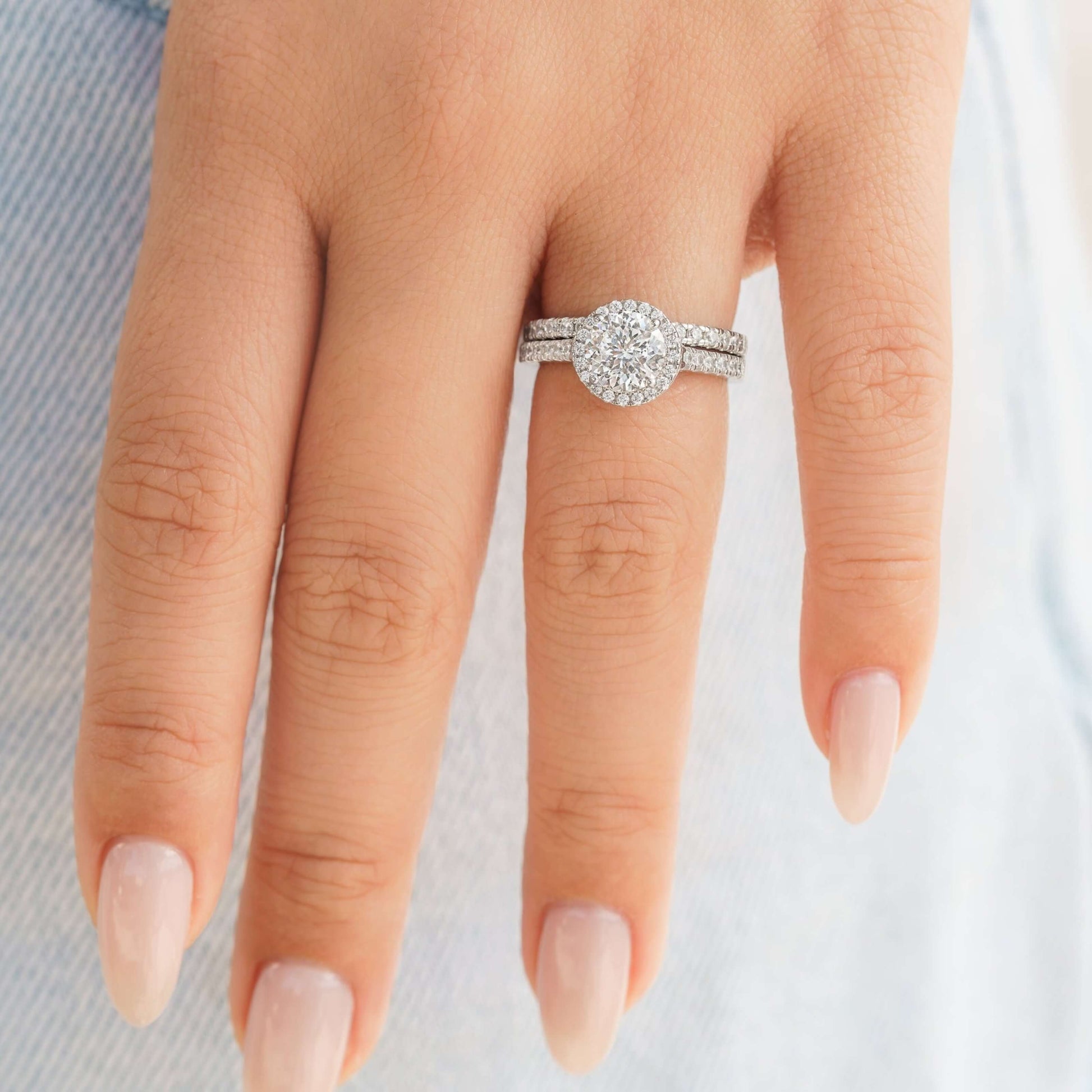 Pave Engagement Ring, Half Eternity Ring