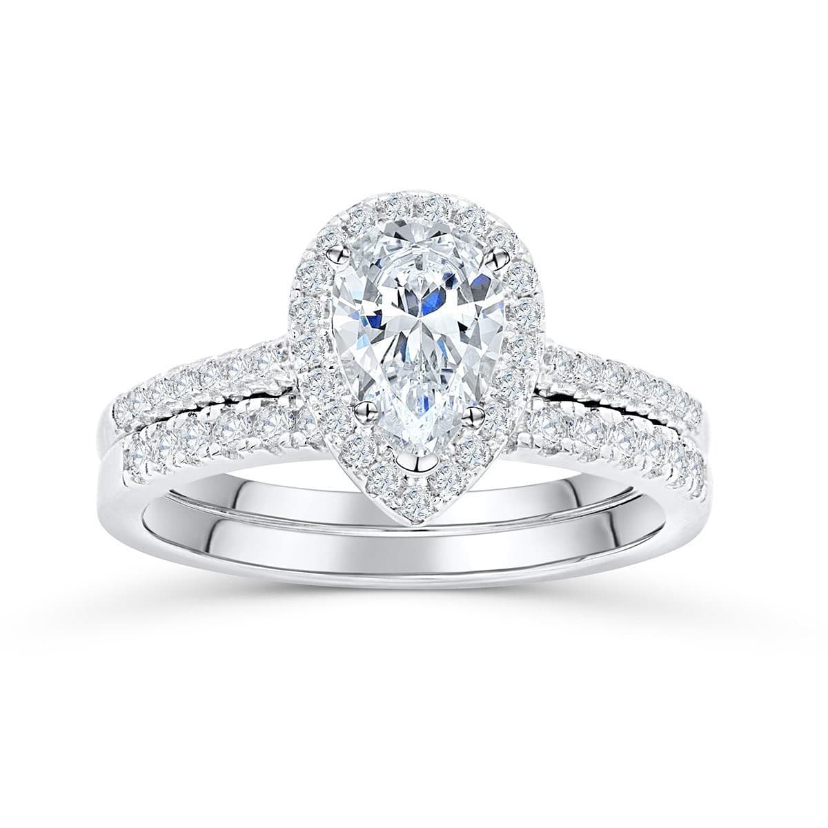  Pear Cut Bridal Set Engagement Ring