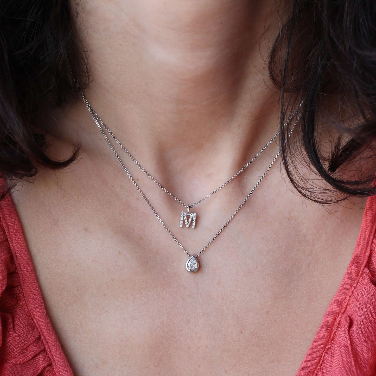 Pear Cut Diamond Necklace