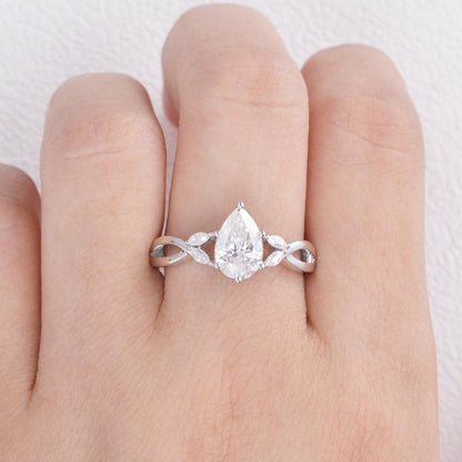 Pear Cut Diamond Twisted Engagement Ring