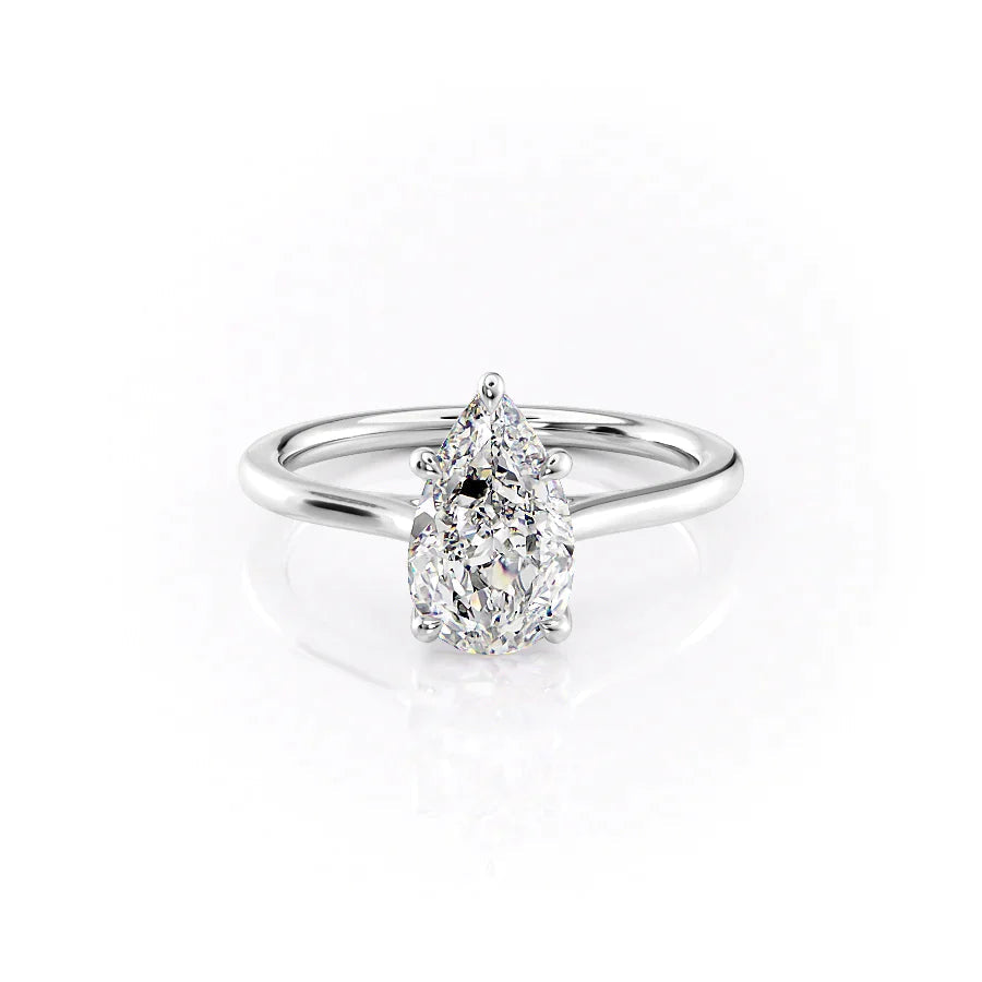 Pear Cut Solitaire Labgrown Engagement Ring