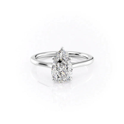 Pear Cut Solitaire Labgrown Engagement Ring