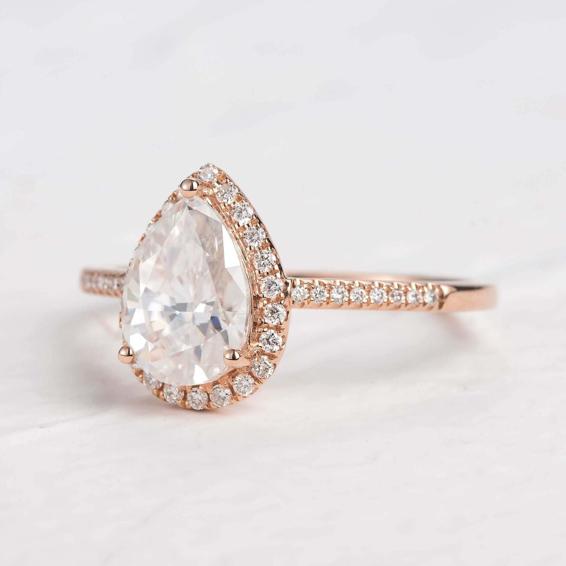 Pear Lab Grown Diamond Engagement Rings