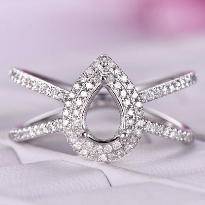  Pear Semi Mount Ring-Without Stone Ring