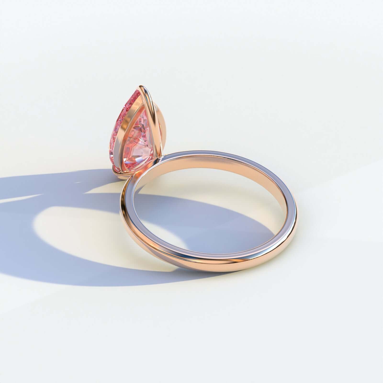 Pear Vivid Pink Diamond Engagement Ring