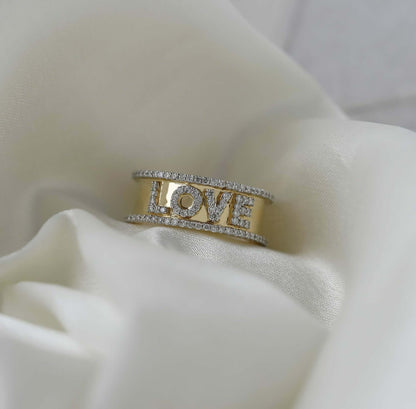 Personalized 14k Name Pave Diamond Band