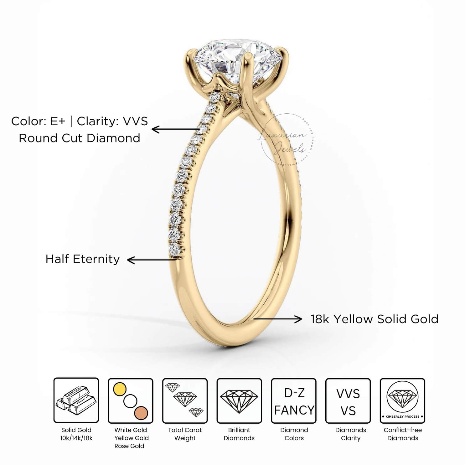 Petite Claw Prong Set Diamond Ring