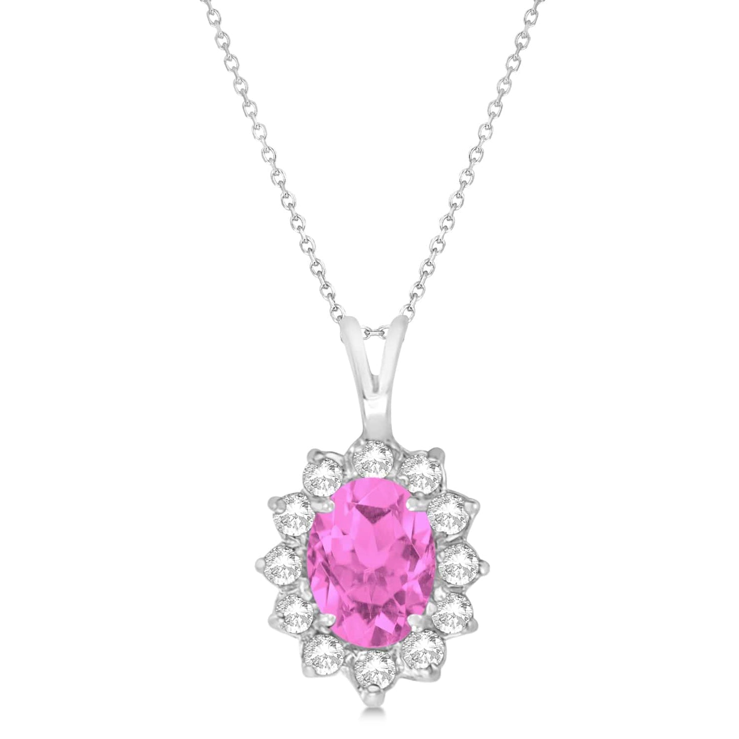 Pink  Gemstone Halo Pendant