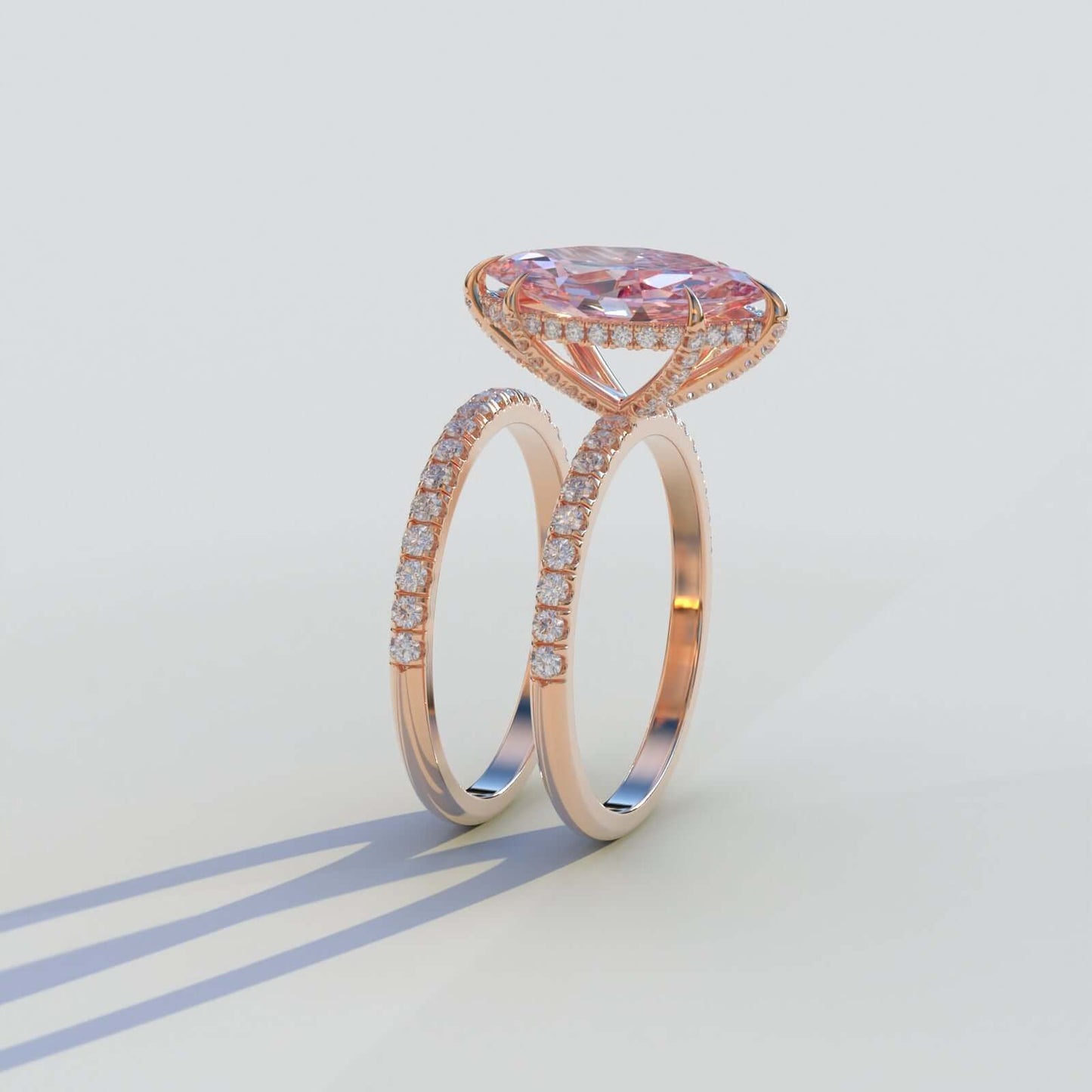 Pink Lab Created Diamond Engagement Ring