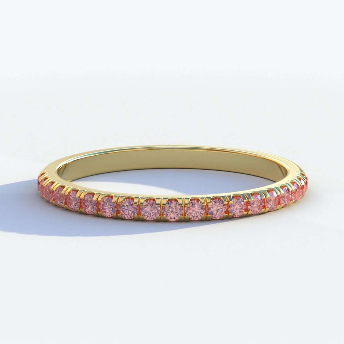 Pink Labgrown Half Eternity Band