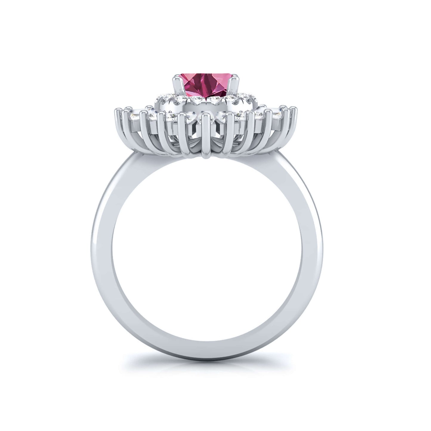 Pink Round Cut Lab Grown Diamond Ring