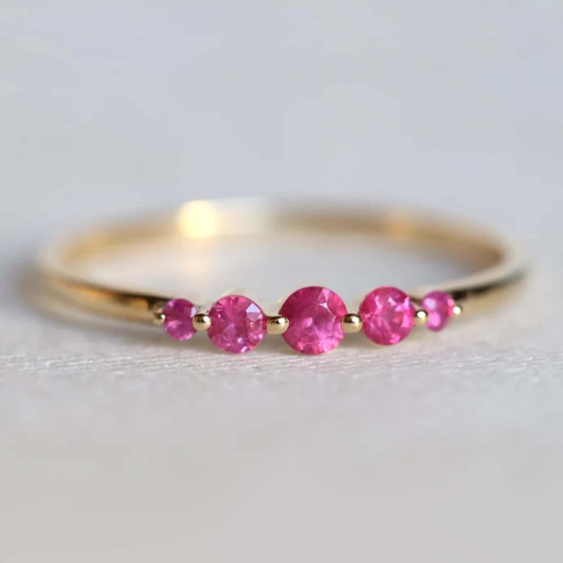 Pink Sapphire Diamond wedding ring 