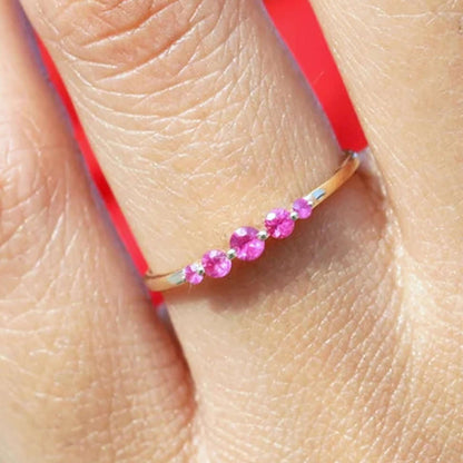 Pink Sapphire Wedding Band