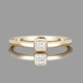 Princess Cut Milgrain Bezel Set Anniversary Ring