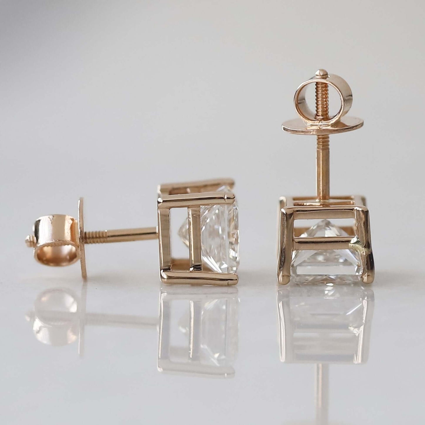 Princess Cut Square Earrings