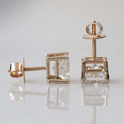 Princess Cut Square Earrings