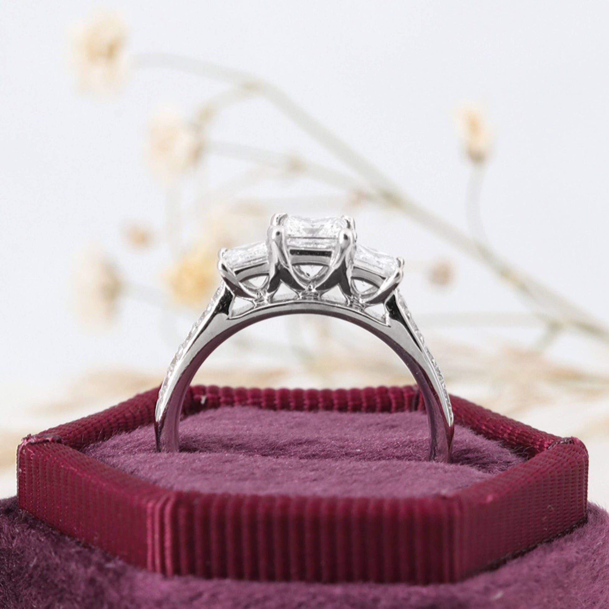 Princess Three Stone Ring