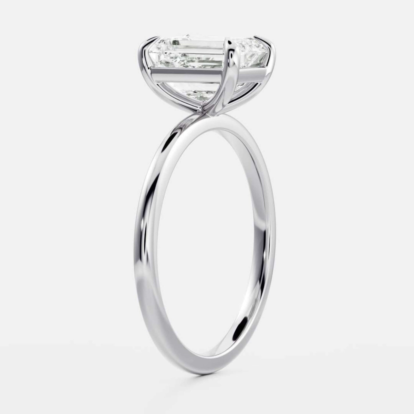 Prong Set Diamond, 10k White Solid Gold