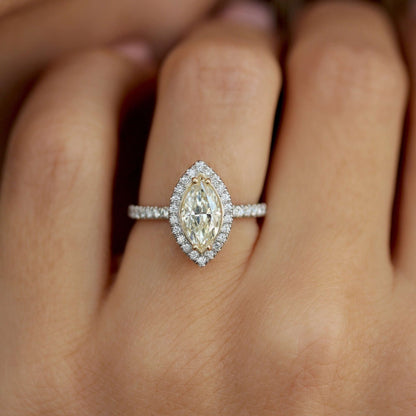 Proposal Ring, Dainty Yellow Diamond Ring