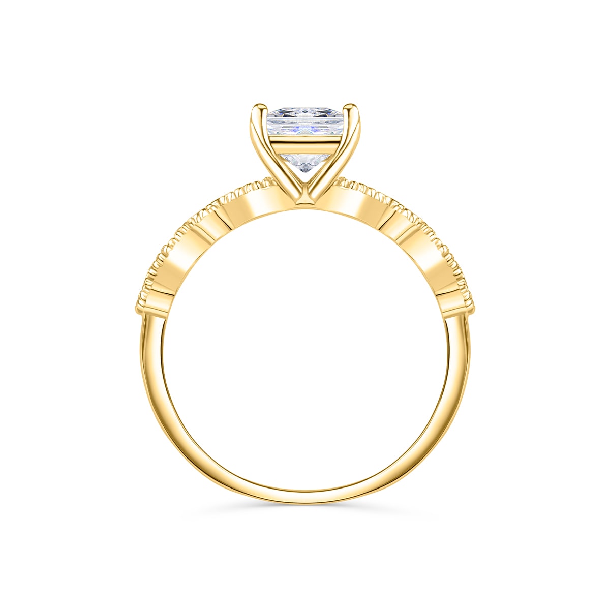 Radiant Cut Lab Diamond Wedding Ring