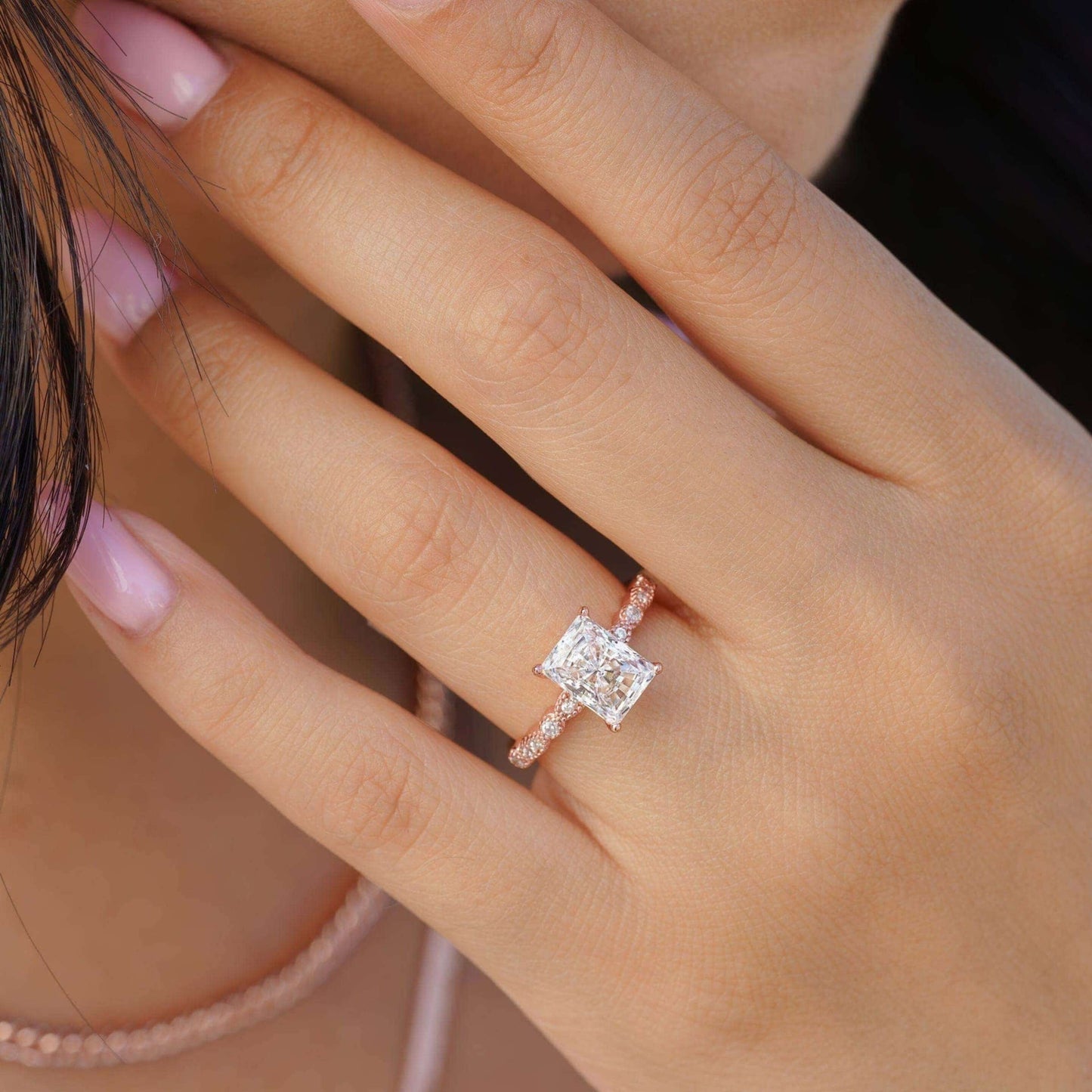 Radiant Cut Moissanite Ring