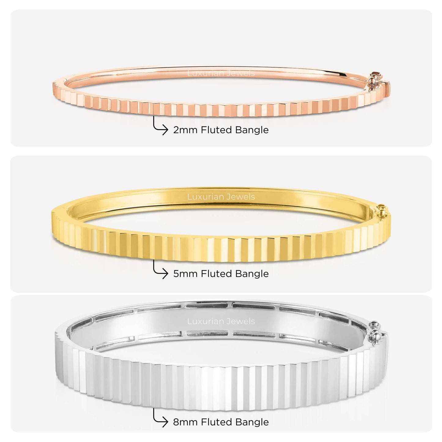 Ribbed Bangle, Dainty Classic Bangle