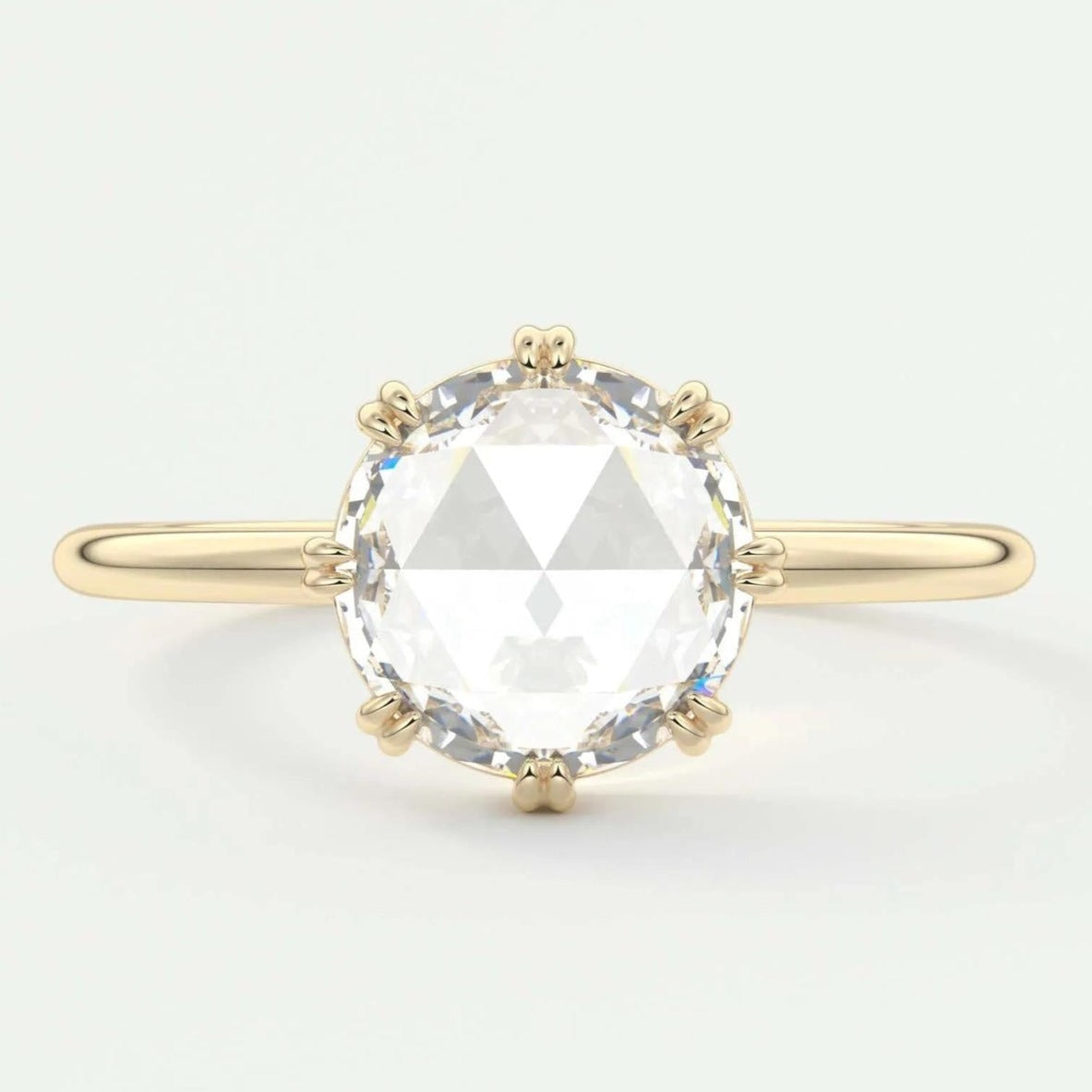 Rose Cut Diamond Solitaire Ring