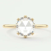 Rose Cut Diamond Solitaire Ring