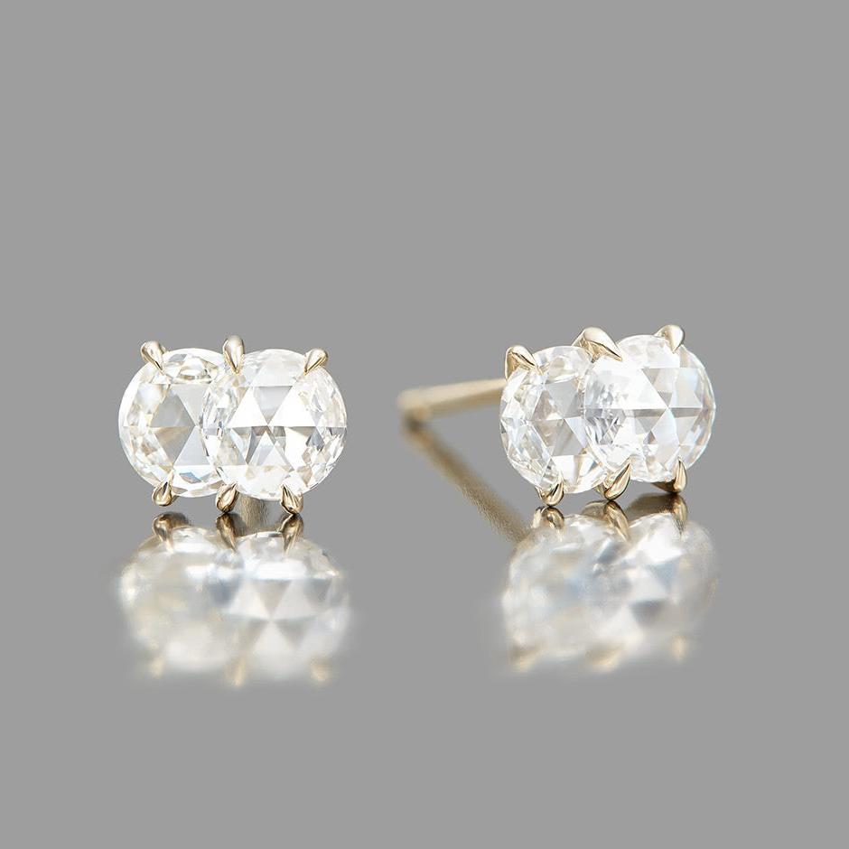 Rose Cut Lab Diamond Studs