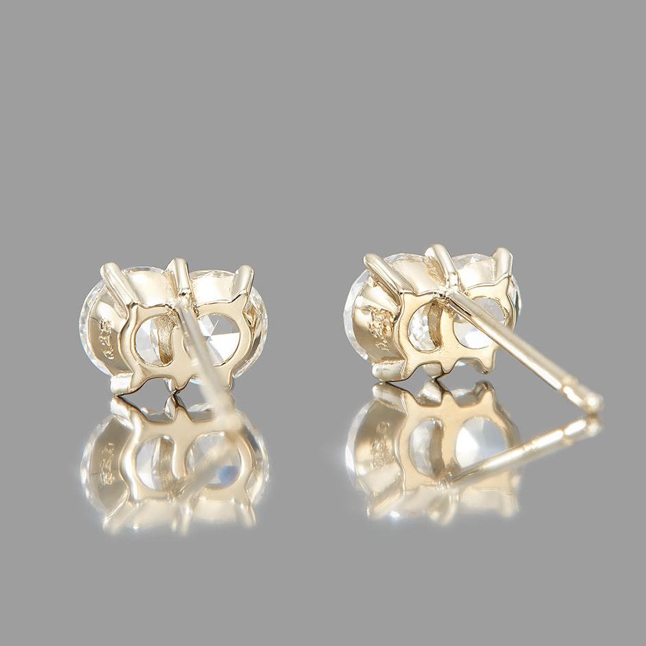 Rose Cut Lab Diamond Studs Earrings