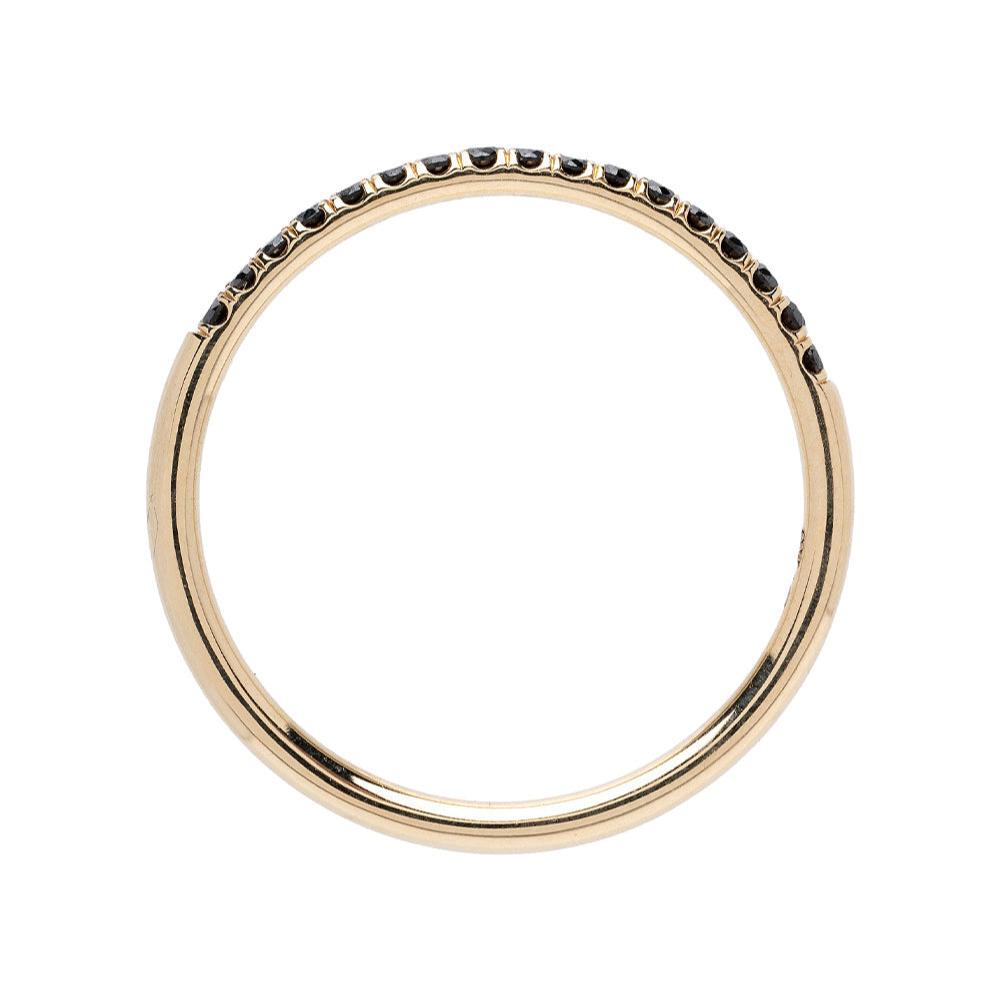 Round Band Ring with Black Diamonds