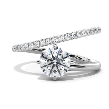 Round Bypass Engagement Ring 