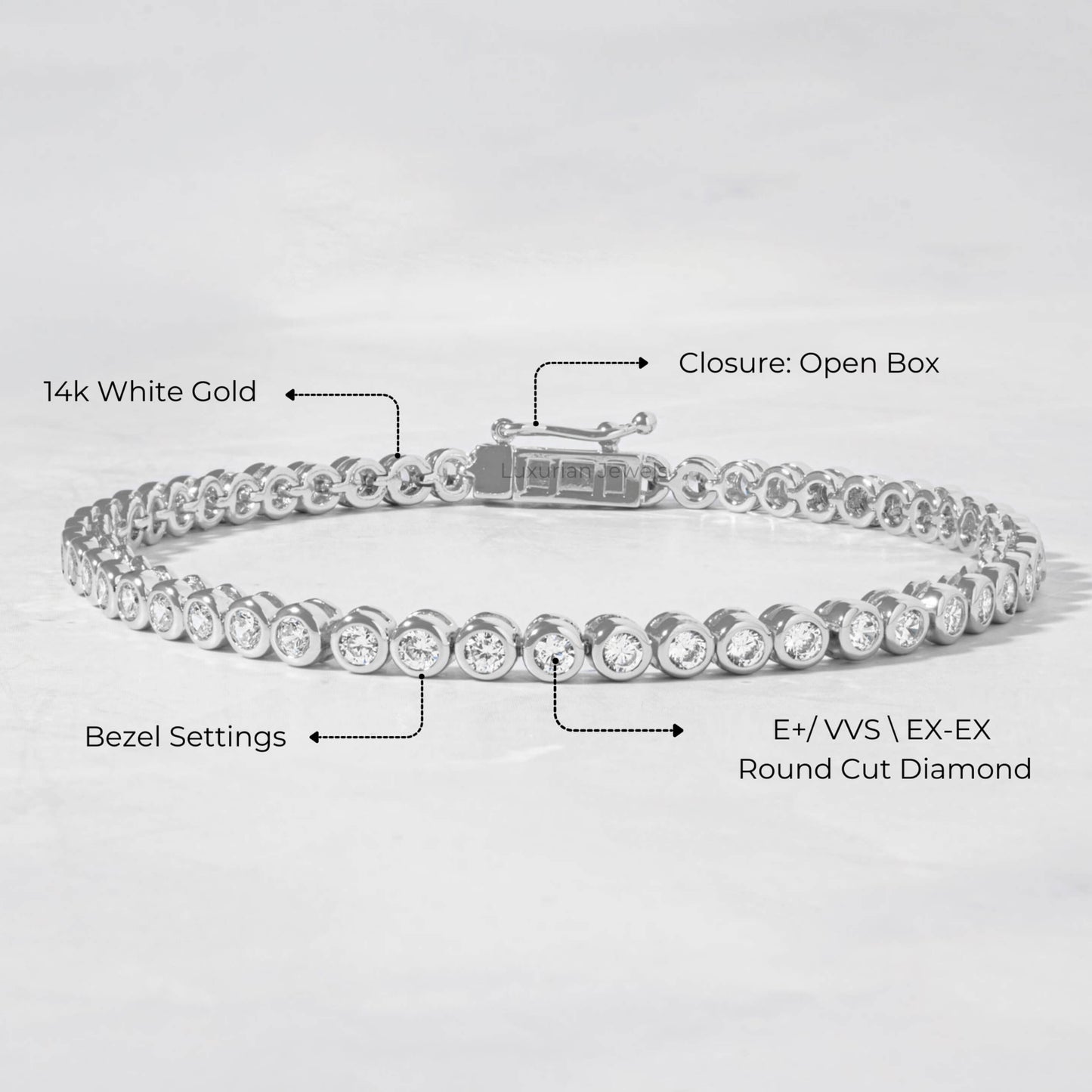 Round Cut Amazing Moissanite Charm Tennis Bracelet