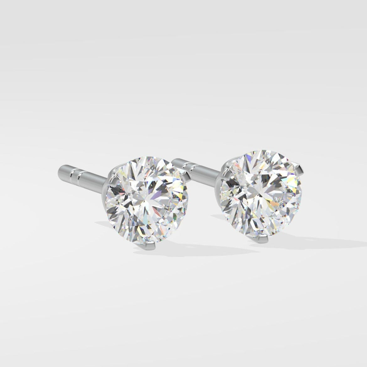 Round Cut Created Diamond Stud Earrings