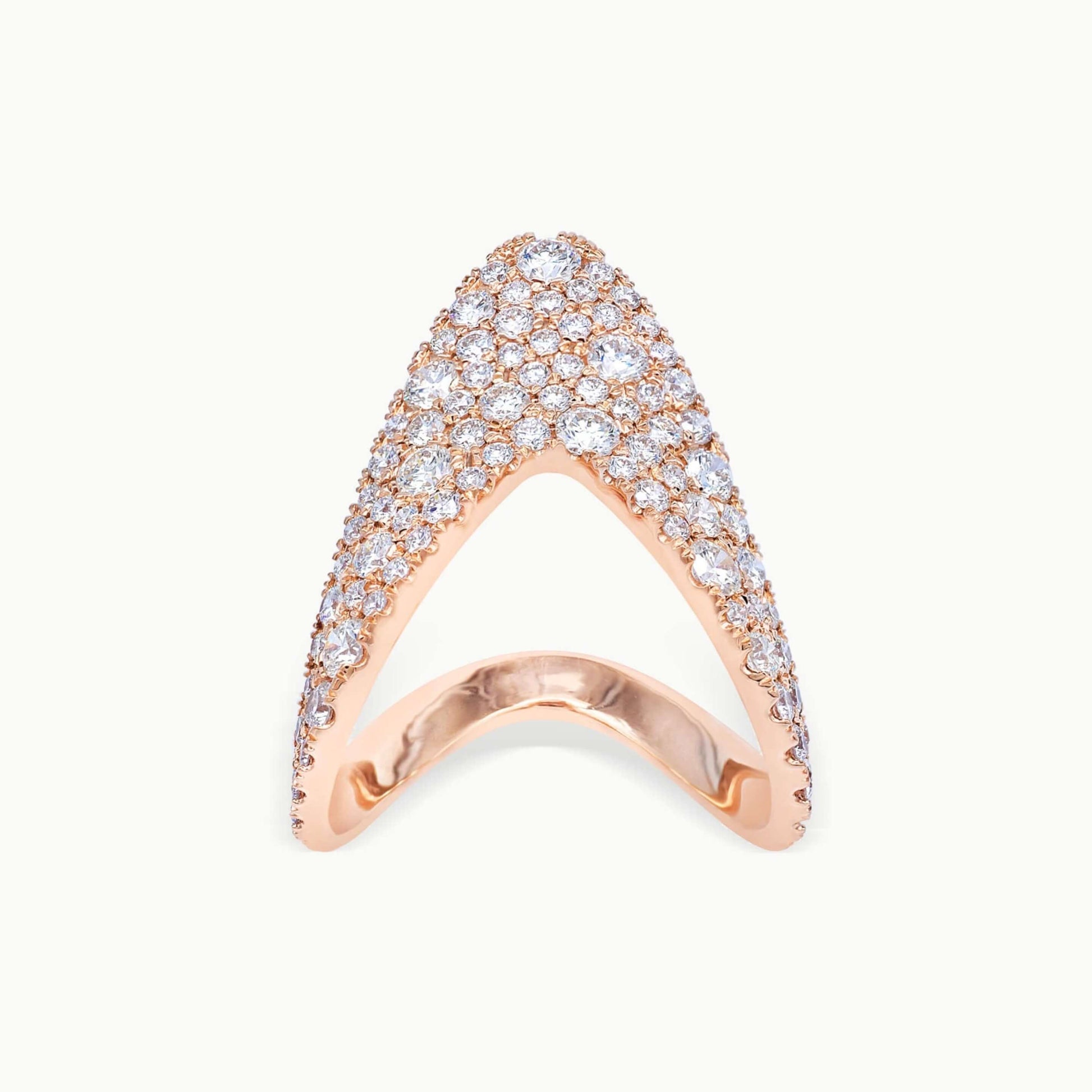 Round Cut Diamond Boomerang Vanki Wedding Band