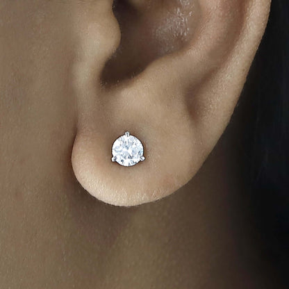 Round Cut Diamond Earrings