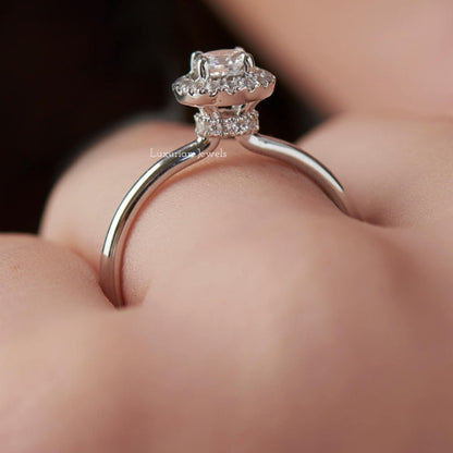 Round Cut Diamond Hidden Halo Ring